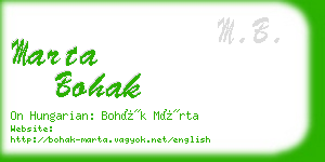 marta bohak business card